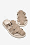 Women's Beige Comfortable Fit 3-Stripe Soft Sole Slippers