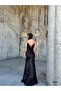 Trend Slit Velvet Sequined Dress Black 583293 - 4