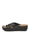 Black Women's Wedge Heel Slippers - 2