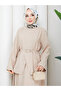 Cross Belted Front Shirt & Skirt Hijab Set Rc9038 - 5