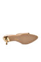 Beige Patent Leather Women's Heeled Slippers - 5