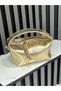 Medium-Sized Women's Daily Clutch, Clutch, and Portfoi Evening Bag with Shiny Gold Accessories. - 3