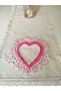100% Handmade Embroidered Vintage Laced Natural Linen Fabric Heart Themed 30X90 cm Runner - 4
