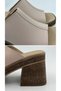 Women's Vintage High Wedge Heel Slippers Sandals Shoes with Skin Medium Detail - 8