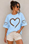 Leopard Patterned Heart Printed Unisex Oversize T-Shirt – Cotton Crew Neck Casual T-Shirt
