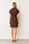 Modal Fabric Short Sleeve Lace-Up Dress with Pockets - 5