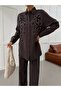 Women's Shirt with Beaded Embroidery on Front and Sleeves, Oversize Pants, Sizeable Suit - 6