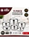 Premium 11 Piece Cookware Set Stainless Steel 18/10 | Induction Ready Pots & Pans | Heavy Duty Triplex Base | Professional Kitchen Set