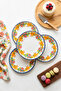 Modern Floral Patterned 6-Piece 27 cm Serving & Breakfast Plate Set - Breakfast, Presentation, Catering, Serving Plate - 2