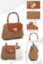 Earth Tone Straw Texture Exotic Bamboo Handle Natural Knitted Vegan Leather Flap Cover Hand Shoulder Bag - 6