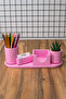Concrete Office Set Pen Holder Pot Cactus Notebook Holder Business Card Holder Oval Tray