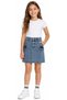 Girl's Blue Color Denim Skirt with Double Cargo Pockets, Elastic Waist and Zipper Closure - 2