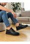 Men's Black Genuine Leather Orthopedic Sole Seasonal Casual Shoes - 3