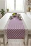 Modern Living Room Table Runner - Purple Polka Dot Lace Edged Decorative Coverlet - 4