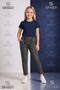 Girls' Plain Trousers with Elastic Waist, Lycra, Folded Cuffs Style 6.Mdl