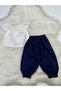 Baby Girl 2-Piece Set Madonna Collar White Blouse & Pants Set - 4