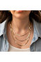 Kly-1015 Gold Triple Italian Chain Flat Necklace - 2