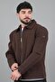 Collared Zippered Seasonal Coat Pldp 3033_60390 - 5