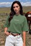 Women's Oversize Casual T-Shirt Spectacular Light Green - 2