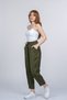 Women's Summer Khaki Orielle Elastic Waist Ankle Length Trousers Stylish Daily Comfortable 30388 - 4