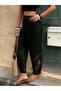 Women's High Waist Elastic Waistband Floral Patterned Trousers with Side Detail - 2