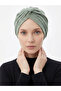 Cotton Band Lined Gray Water Green Ready-Made Turban Hijab Pool Cap Suitable for Medical Use - 3