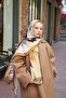Amore Leaf Pattern Shawl - Camel-Multicolor - 2