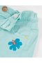 Girl's Tasseled Cuffed Floral Embroidered Kids Denim Shorts 2-8 Years Blue - 3