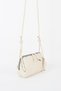 Women's Nazen Cream Knitted Design Faux Leather Small Size Zipper Closure Handbag and Shoulder Bag