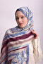Floral Geometric Watercolor Pattern Double-Sided Shawl - Blue Burgundy - 6