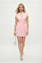 Women's Cindy Shorts Lined Contrast Piping Mini Woven Pink Dress - 3