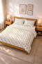 Double Size Mimosa Floral and Striped Cotton Duvet Cover Set - 2000X220 cm (Without Sheets) - 4