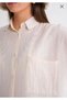 Una Fiaba, Ecru Women's Oversized Muslin Fabric Shirt with Pockets - 2