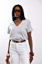 Gray V-Neck T-Shirt 17416 - 2