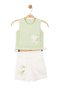 Nk Girl's Sleeveless Knitted Detailed Set 4-8 Years Old Pink - White