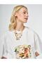 Print Detailed T-Shirt Ecru - 6
