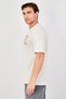 Men Crew Neck Short Sleeve Brand Logo T-Shirt, Beige - 2