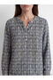 Blue Collar Patterned Blouse