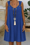 Women's Strappy V-Neck Bird Eye Detailed Midi Aerobin Dress