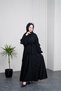 Women's Black Ruffled Belt Detailed Summer Premium Hijab Dress --- Nbvq3150 - 4