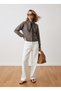 Knitwear Cardigan with Brown Scarf