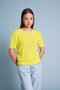 Short Sleeve V-Neck Sweater Yellow