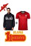 Licensed Black Hooded Sweatshirt with Red Jersey as a Gift