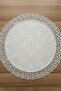 مفرش طاولة فاخر من قماش الجاكار الدائري مع دانتيل غيبور 60 سم - 5