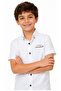 Boy's Moments Written Button Closure White Color Short Sleeve Shirt - 3