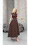 Waist-Tied Padded Midi Length Poplin Dress - 4