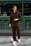 Sonora 100% Cotton Brown Oversize Crinkle Men's Top and Bottom Set - 3