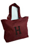 Bordo Harfli Tote Bag (H)