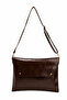 Waterproof Patent Leather Laptop Bag 15-17 Inch Compatible Stylish Black Briefcase with Shoulder Strap - 2