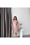 Powder Draped Thin Straps Short Evening Dress with Tie Back - 3